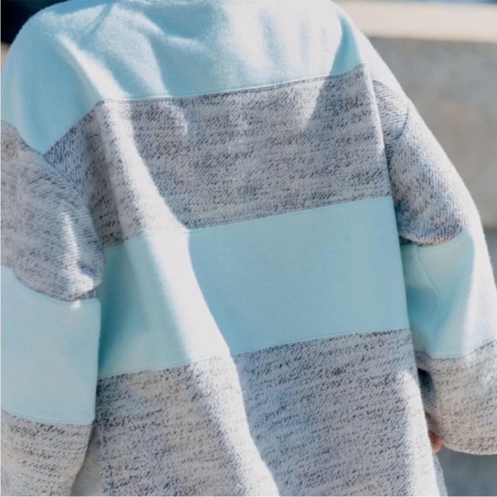 Anthropologie Daily Practice Pullover Top Funnel Neck Colorblock Sweater XL New